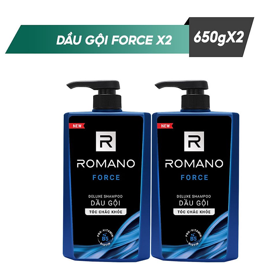 Combo 2 chai dầu gội Romano Force 650g/chai