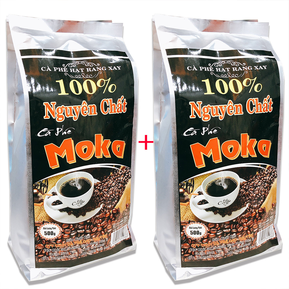 (Date: 12 tháng) [ 01 KG CÀ PHÊ THƠM NGON NGUYÊN CHẤT ] Combo 02 Bịch x 500gr Cà phê Moka 100% Nguyên Chất Pha Phin truyền thống Công ty Cà Phê Cao Nguyên.BÁCH HÓA UY TÍN