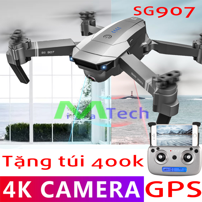 Flycam 4k sg907 gps camera kép tự động quay về, nhận diện khuôn mặt, chụp ảnh tự động tặng túi đựng chuyên dụng