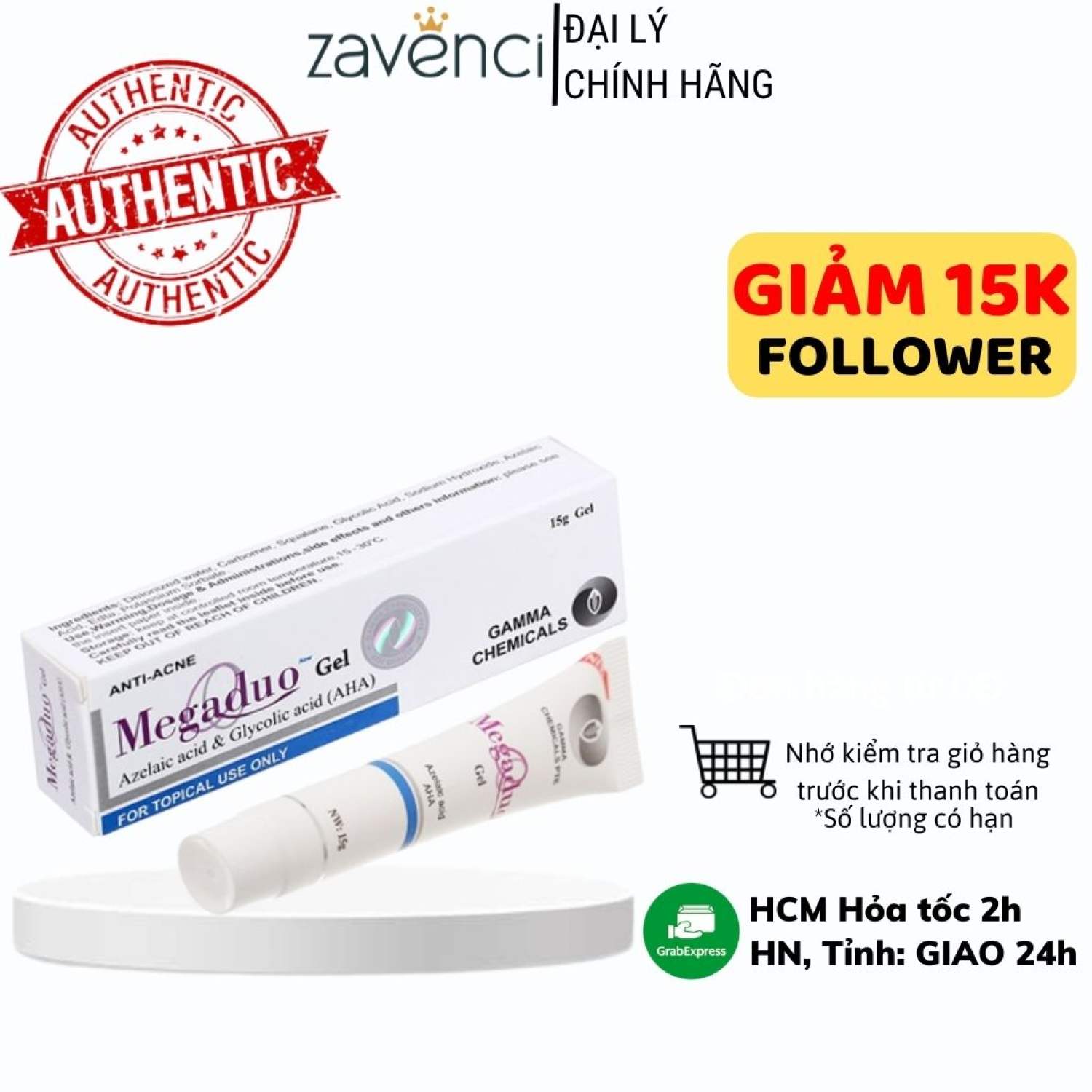Megaduo ɡel kem giảm mụn mờ vết thâm gamma medical 15g - chính hãng - zavenci official