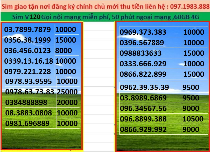 [HCM][Trả góp 0%]Sim V120 viettel số đẹp