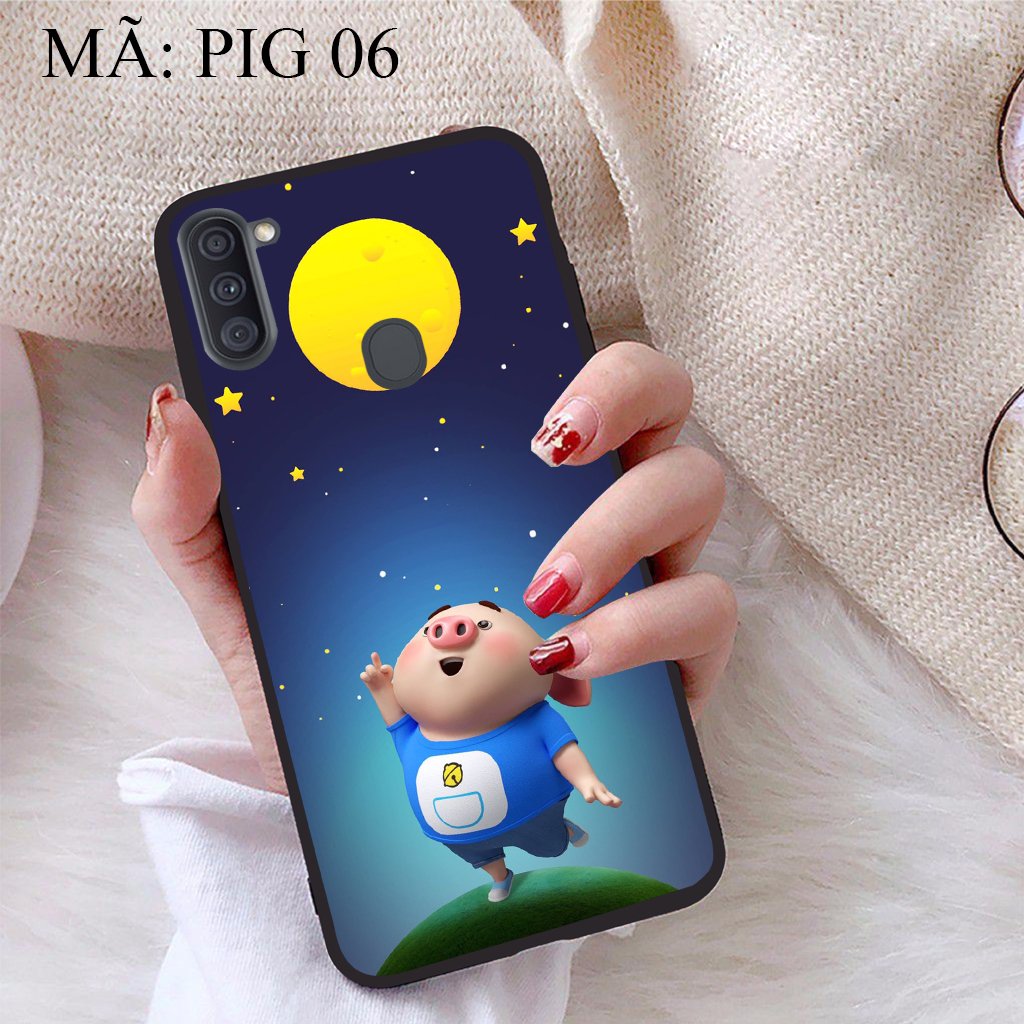 Ốp lưng iCase dành cho Samsung Galaxy A11 viền dẻo TPU BST Pig Cute