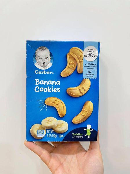 BÁNH QUY VỊ CHUỐI GERBER CHO BÉ TỪ 1 TUỔi