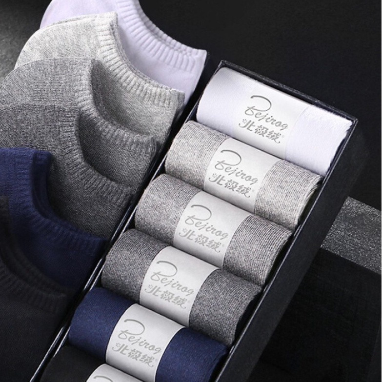 Tất Nam Nữ STY Cổ Ngắn Màu Trơn Công Sở Cao Cấp