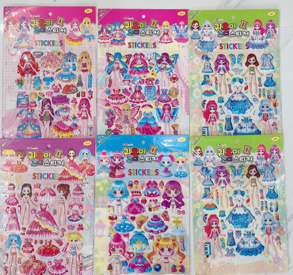 Đồ chơi hình dán Sticker công chúa nổi 3D siêu yêu cho bé