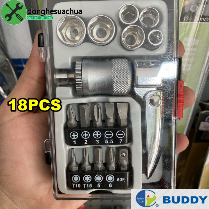 Bộ vít vặn đa năng 18 chi tiết buddy ba0034
