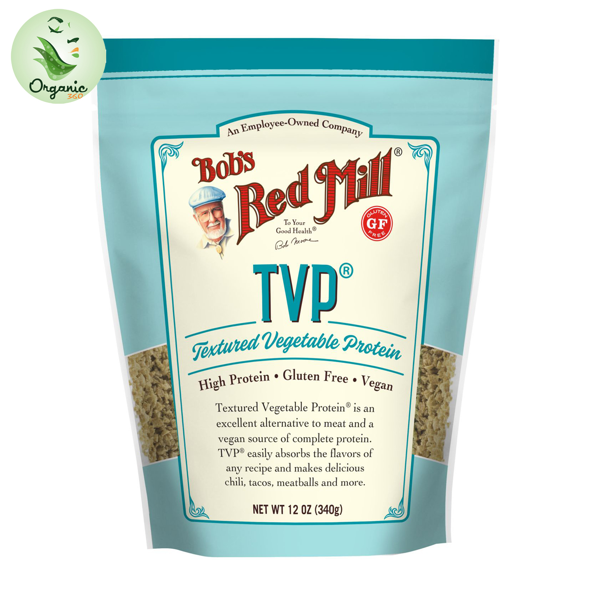 Bột đạm thực vật chay hữu cơ TVP Bob's Red Mill 340g Textured Vegetable Protein