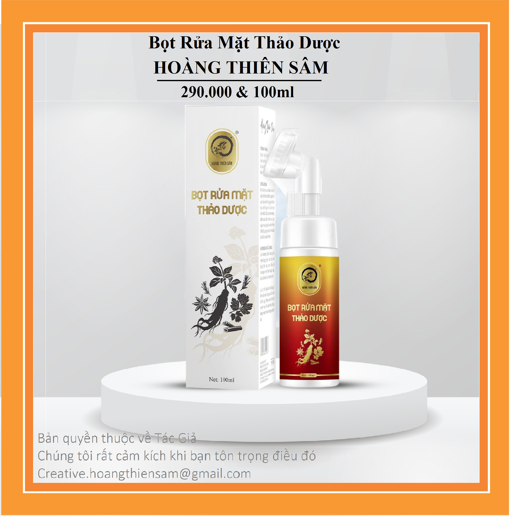 [HCM]Bọt Rửa Mặt Thảo Dược Hoàng Thiên Sâm