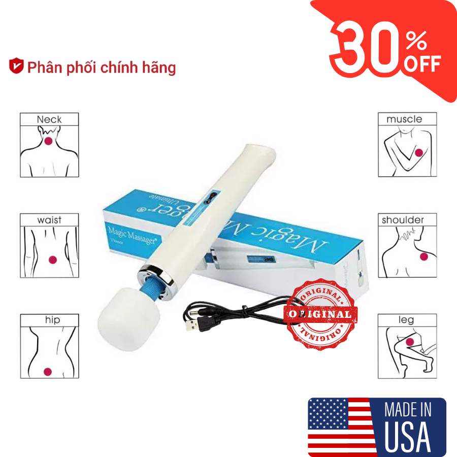 ( Sale50% ) Máy Massage Body Giảm Đau Cơ Bắp Lưu Thông Tuần Hoàn Máu Hv280 Dùng Pin Sạc Lazmall Usa Full Body Massage Magic Wand , Máy Massage Với 10 Chế Độ Rung Tốc Độ Mạnh Mẽ , Máy Massage Cầm Tay Phục Hồi Cho Phái Đẹp
