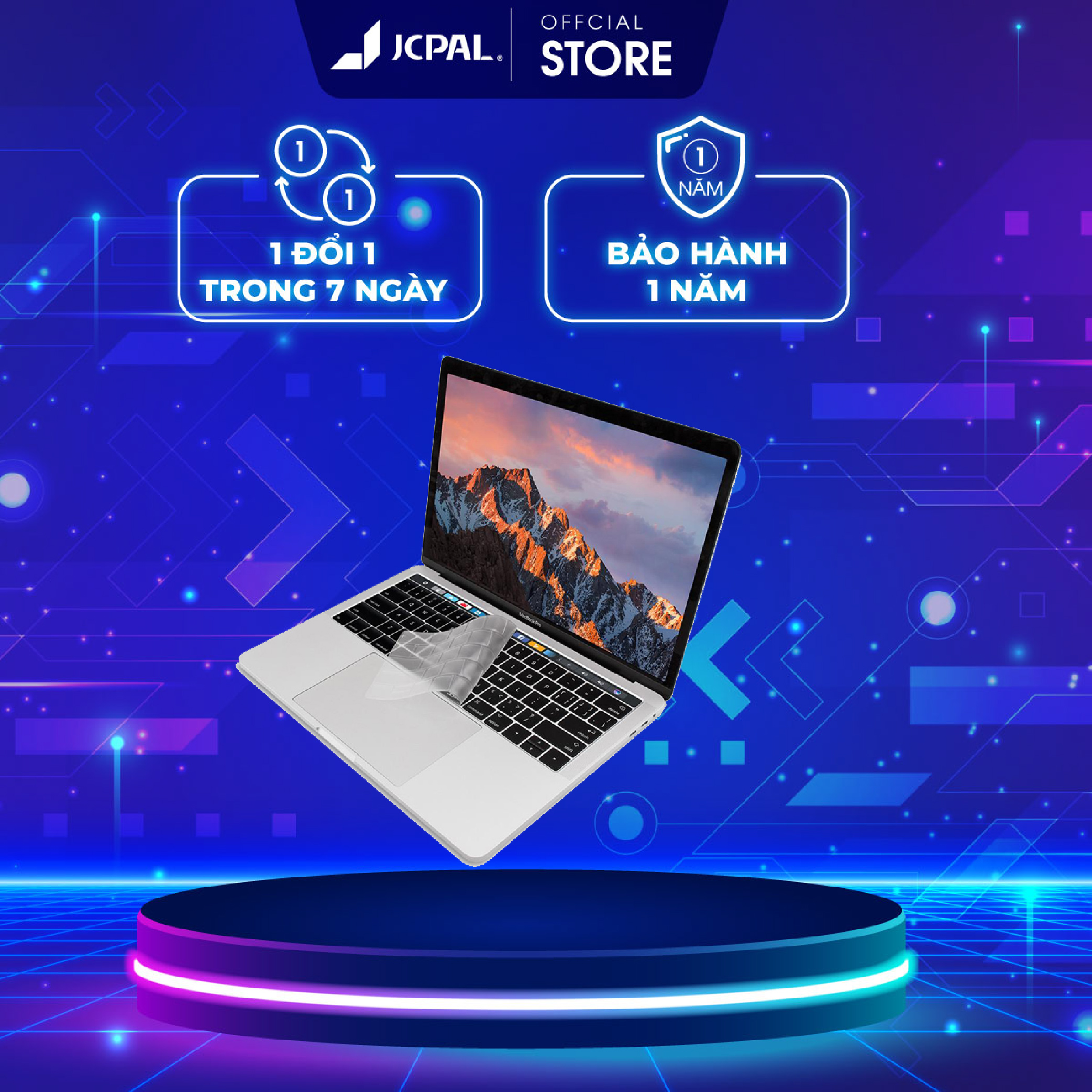 Phủ phím jcpal fitskin tpu mb pro touch bar 13 inch 15 inch -2016/2017/2018/2019 cao cấp, kháng khuẩn