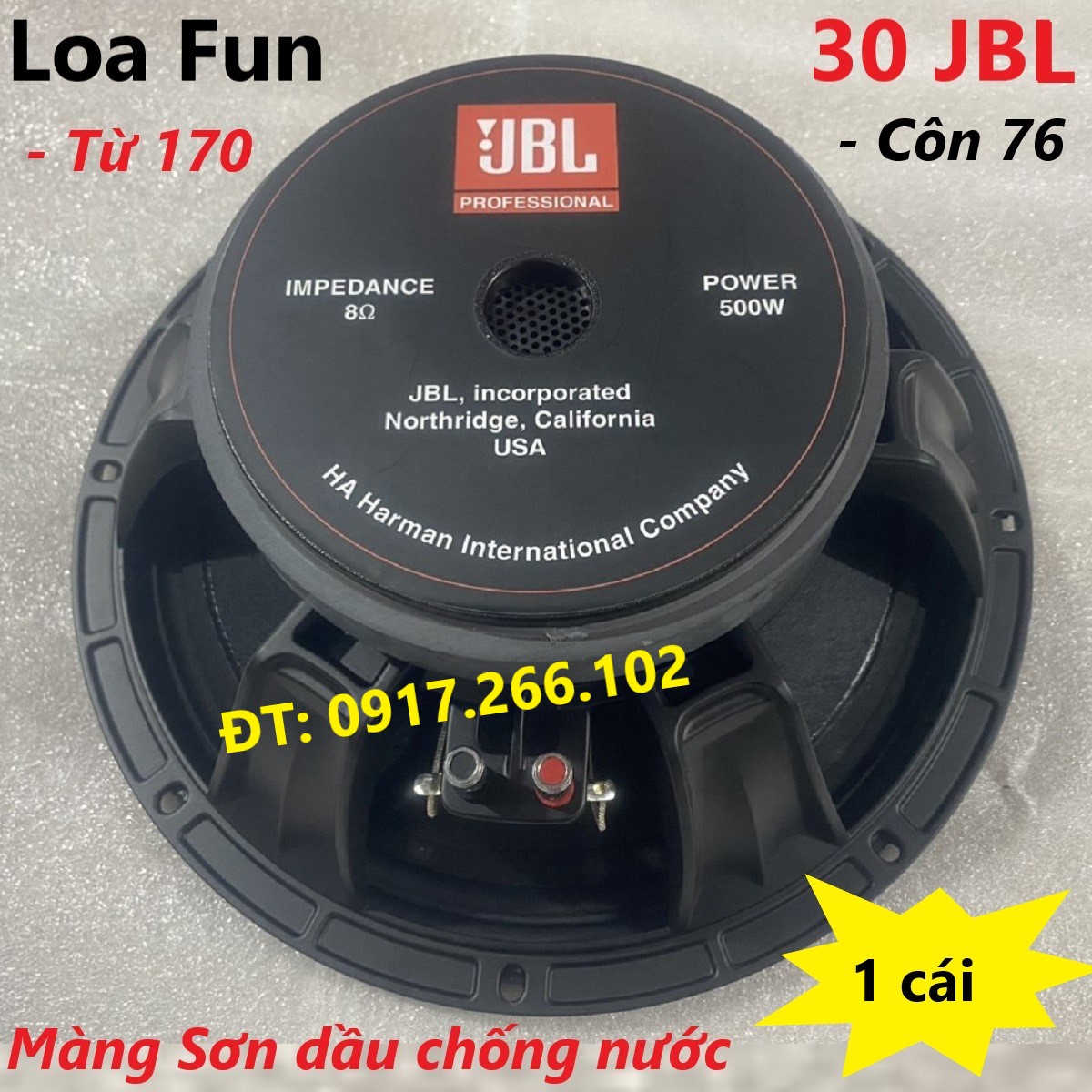 Loa Bass 30 JBL Từ 170 Côn 76 Màng Sơn Tẩm Dầu Chống Nước Khung Nhôm - Giá 1 Cái