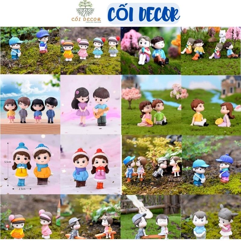Mô hình cặp đôi tình nhân trang trí bàn làm việc, tiểu cảnh, terrarium, sen đá