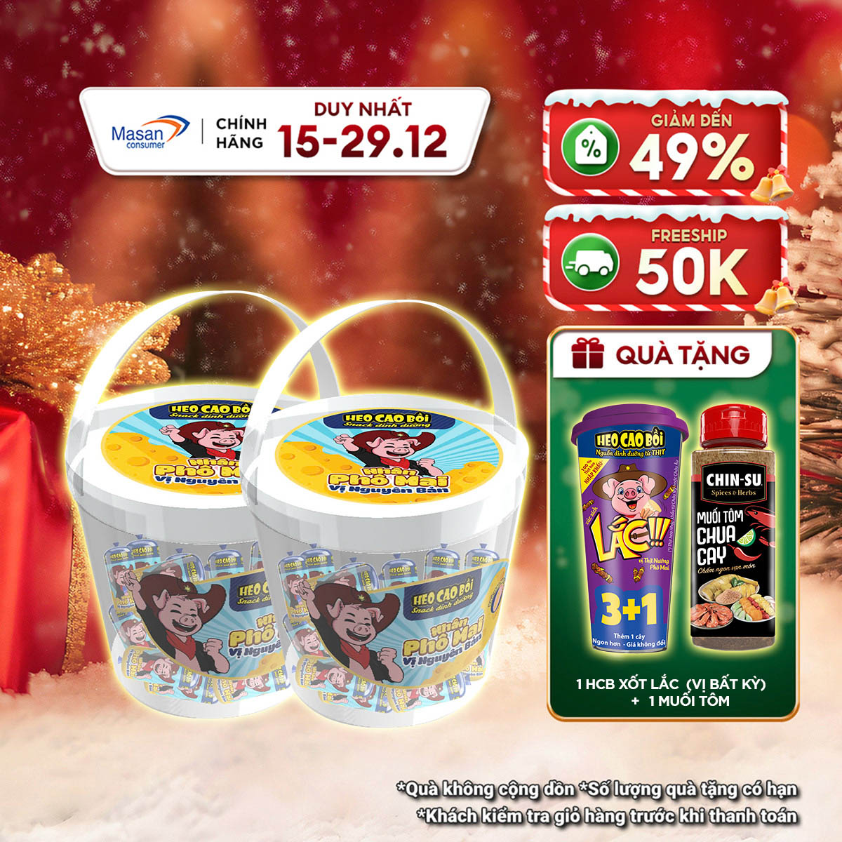   Date: 27.12.2025  15.12-29.12 Voucher 18% CHO ĐƠN TỪ 199K  Chọn Loại  Xô Xúc Xích Tiệt Trùng Heo Cao Bồi Nhân Phô Mai Xô X 12Cây X 32Gr 