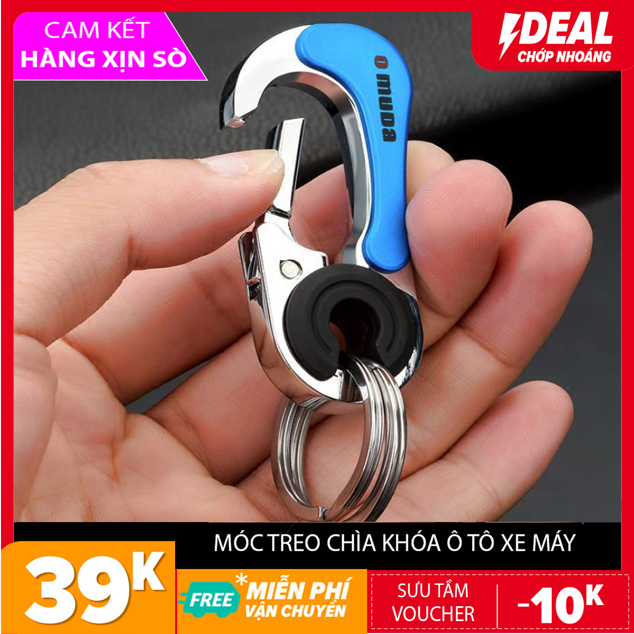 Móc Chìa Khóa Ô Tô Xe Máy Omuda Cao Cấp - Móc Đeo Thắt Lưng Quần, Chất Liệu Hợp Kim inox Cao Cấp, Siêu Bền, Chịu Lực Tốt