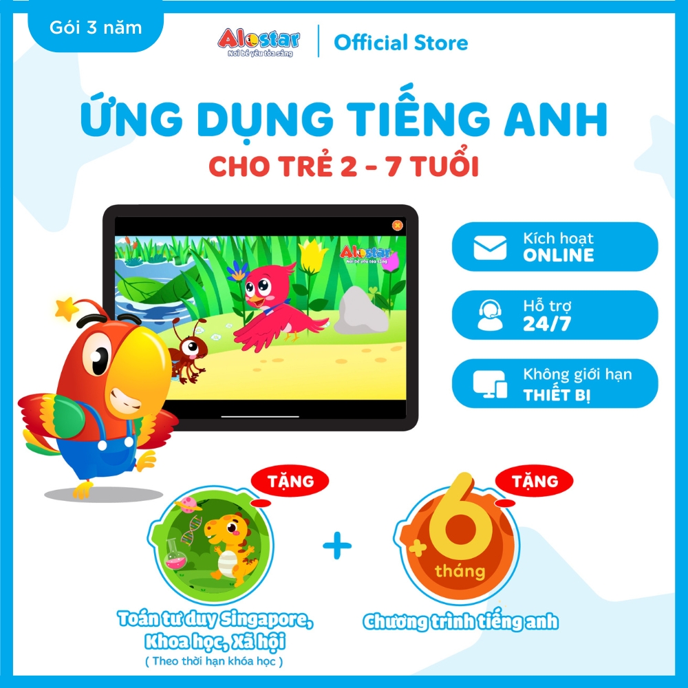 Combo ALOSTAR và ALOKIDDY Tiếng Anh