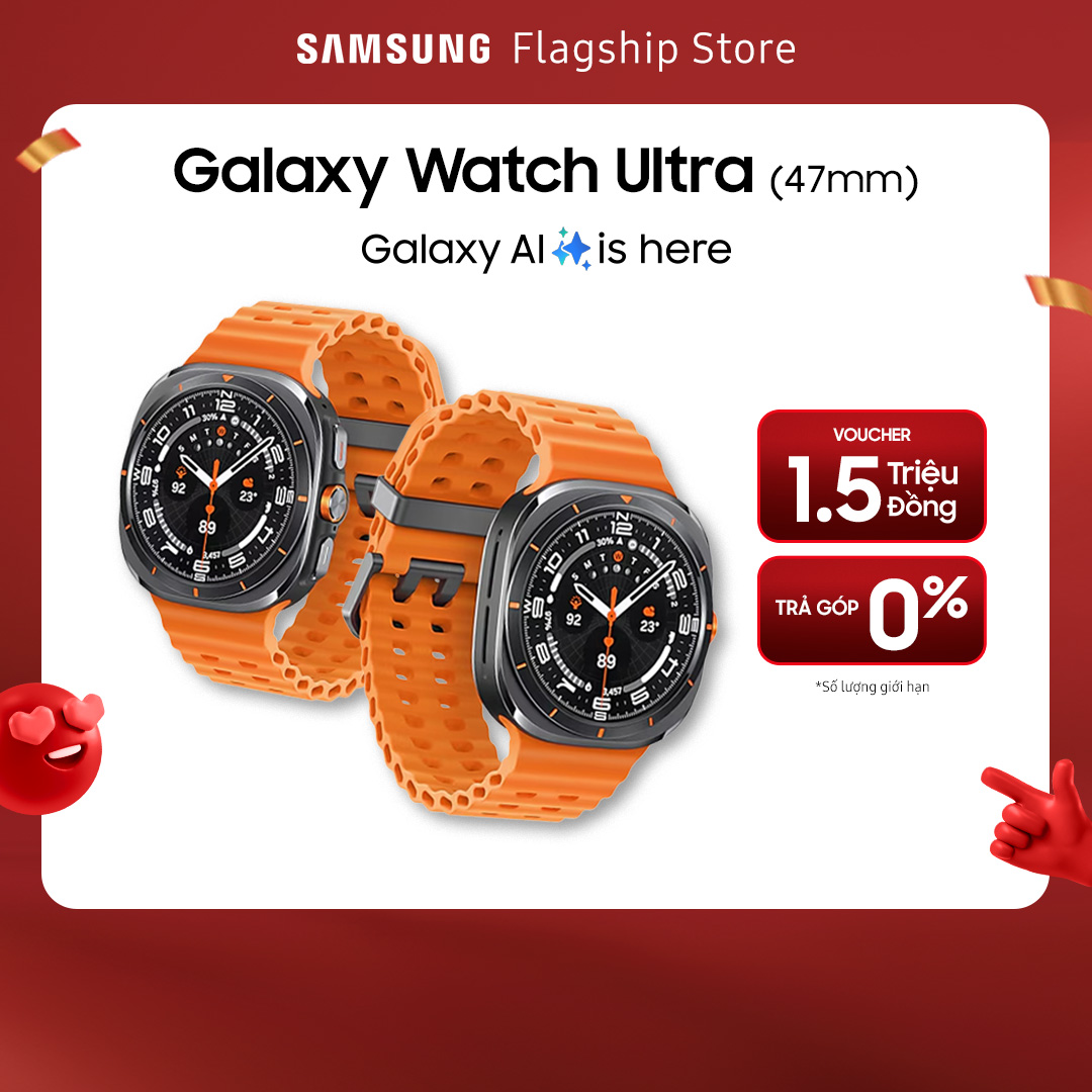 [SIÊU SALE TỪ 20H 1.2][TẶNG POWERBANK & SMART TAG 2- KIỂM TRA GIỎ HÀNG] Đồng hồ thông minh Samsung Galaxy Watch Ultra, Galaxy AI, thiết kế từ Titan, 47mm, LTE