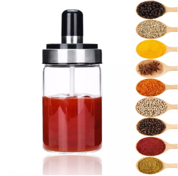 ( SIÊU KHUYỄN MÃI ) LỌ GIA VỊ BẰNG THÌA THỦY TINH, LỌ ĐỰNG GIA VỊ ĐỒ DÙNG NHÀ BẾP KÍN KHÍ - HŨ THUỶ TINH ĐỰNG GIA VỊ NHÀ BẾP KÈM MUỖNG MÚC MẪU MỚI