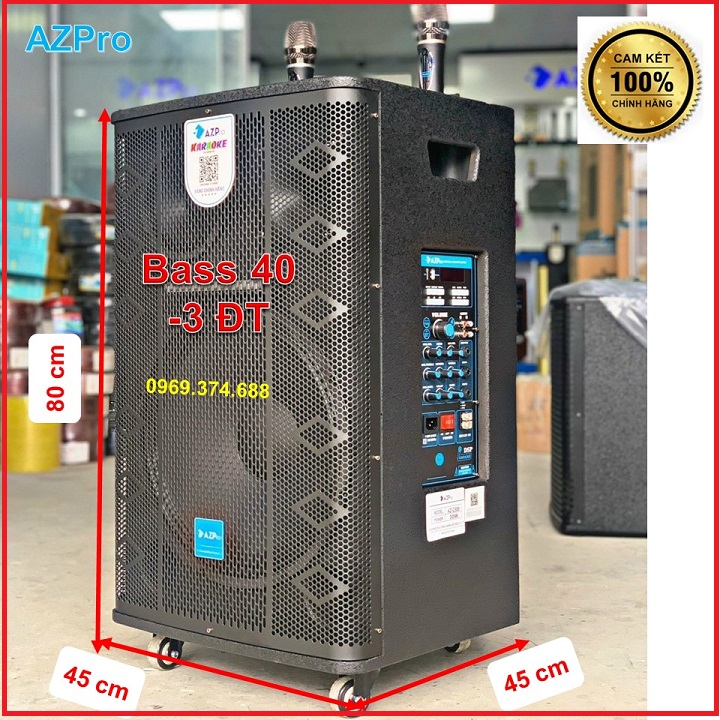 Loa Kéo Bluetooth chính hãng Azpro,AZ-559 Bass 40 thùng gỗ sần cao cấp,mẫu loa 3 đường tiếng cao cấp