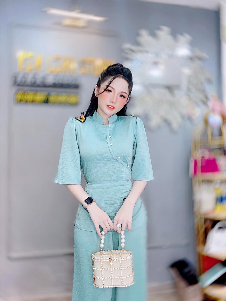 Sét bộ lụa kết bướm rất xinh