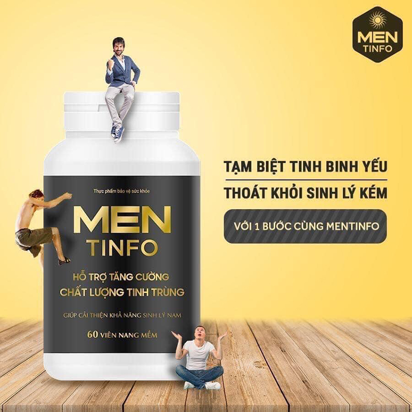 Viên uống tăng cường sinh lý nam Men Tinfo hộp 60 chống xuất tinh sớm giúp bổ thận tráng dương