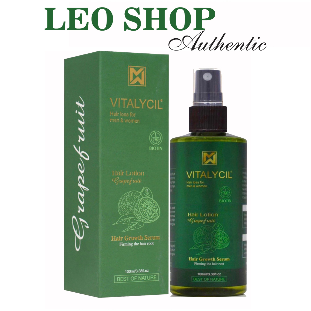 Xịt bưởi ngừa rụng, kích mọc tóc Vitalycil Hair Lotion Grapefruit 100ML chính hãng