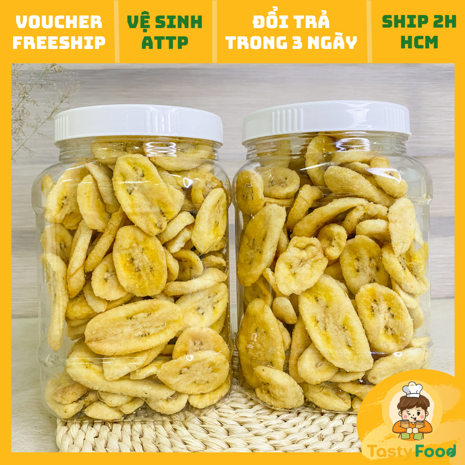 500g chuối sấy giòn tasty food