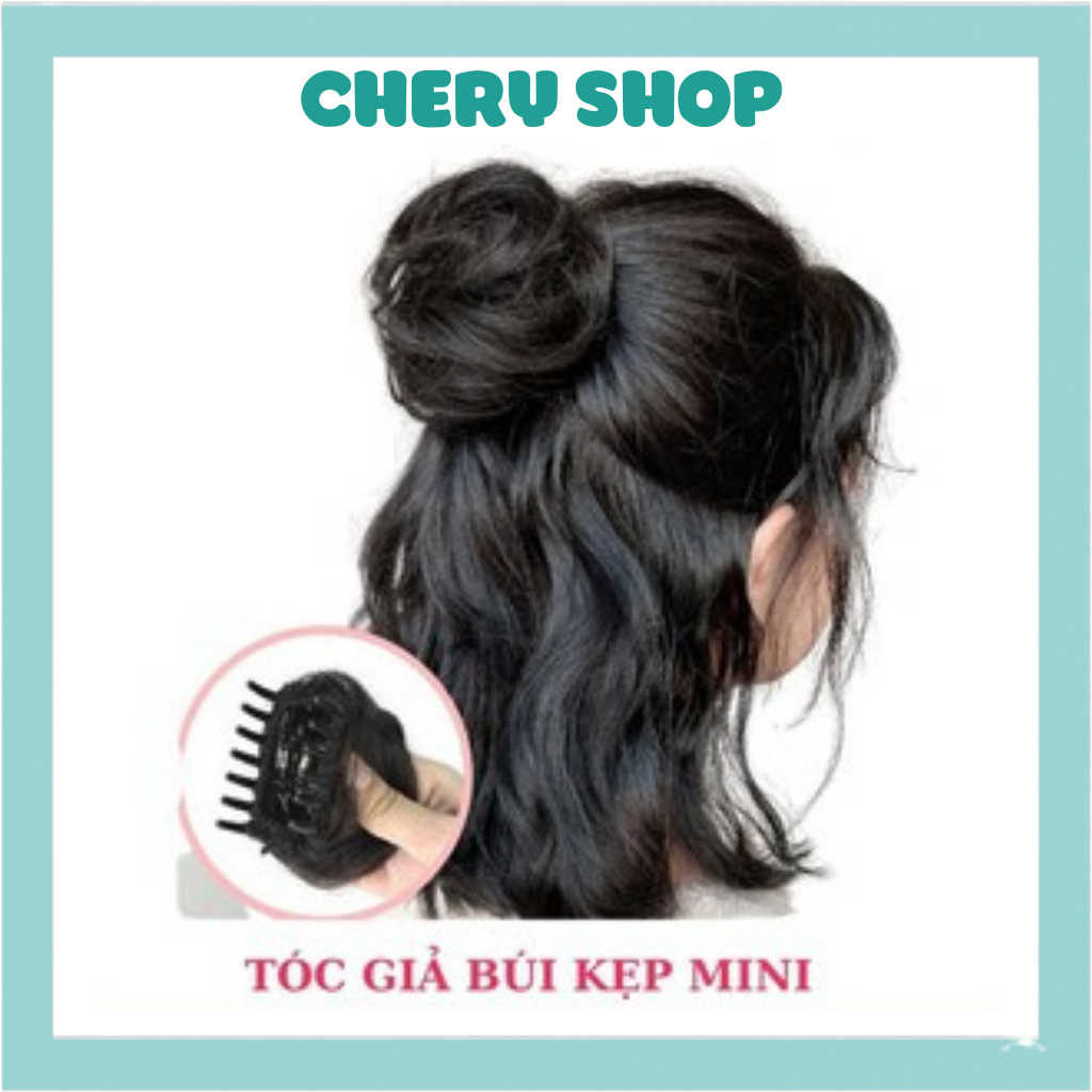Tóc giả búi rối mini dạng kẹp nhỏ gọn xinh xắn Hàn quốc cho nàng dễ thương BÚI MINI