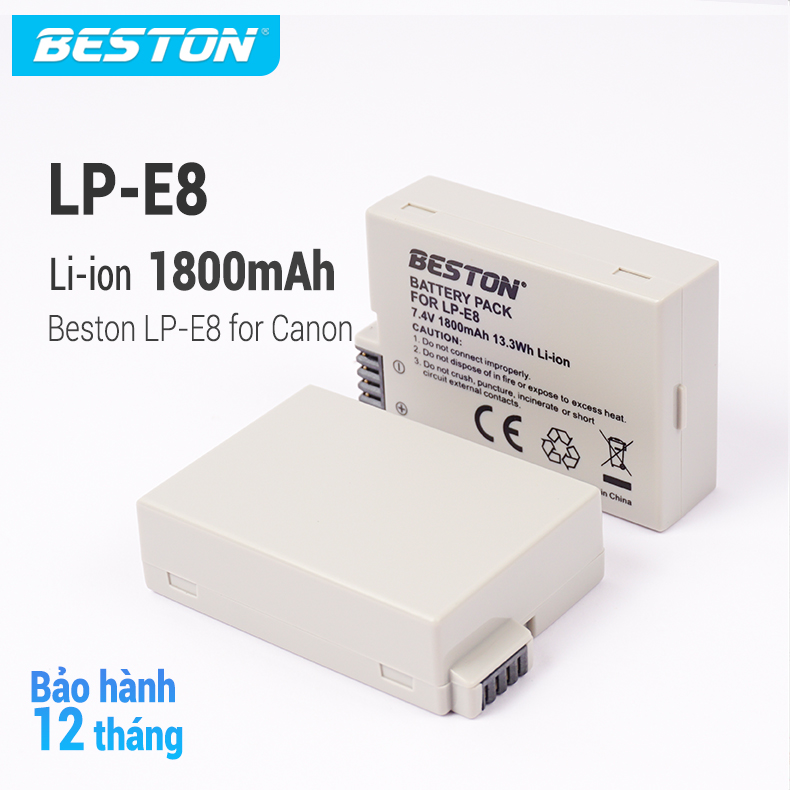 Pin canon lp-e8 1800mah beston cho máy ảnh canon 550d 600d 650d 700d