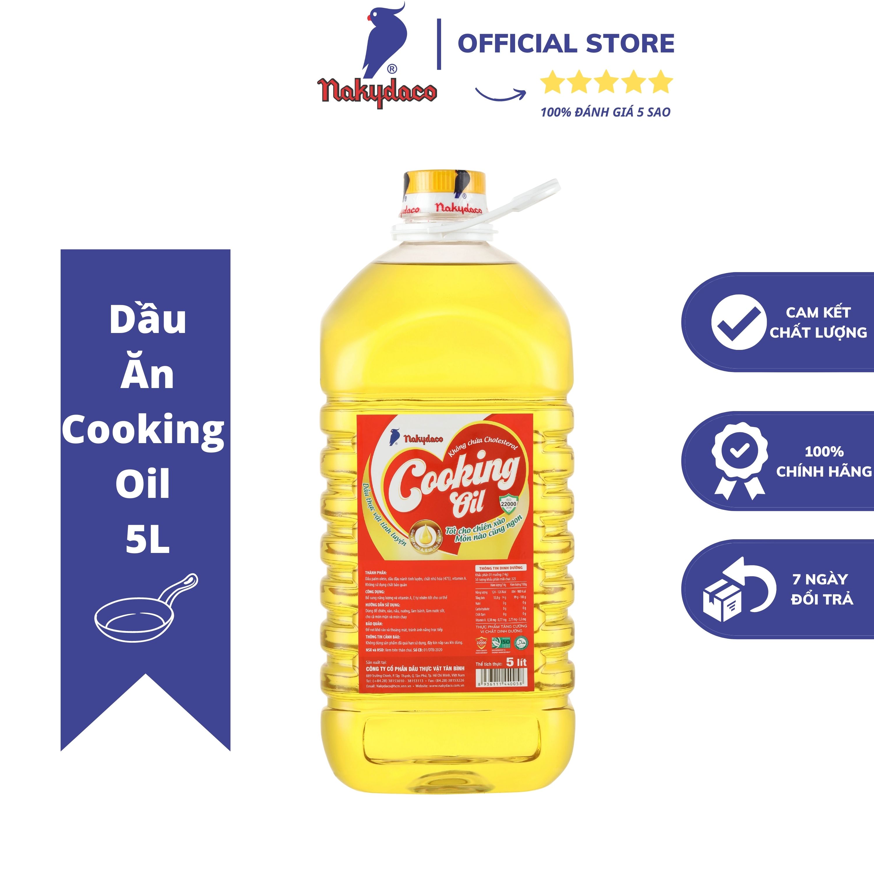 Dầu Ăn Cooking Oil Nakydaco Chai 5L Dầu Ăn Con Két Tốt Cho Sức Khỏe