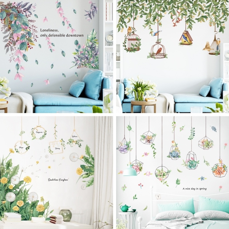 Decal dán tường tranh dán tường dàn hoa trang trí nhà cửa
