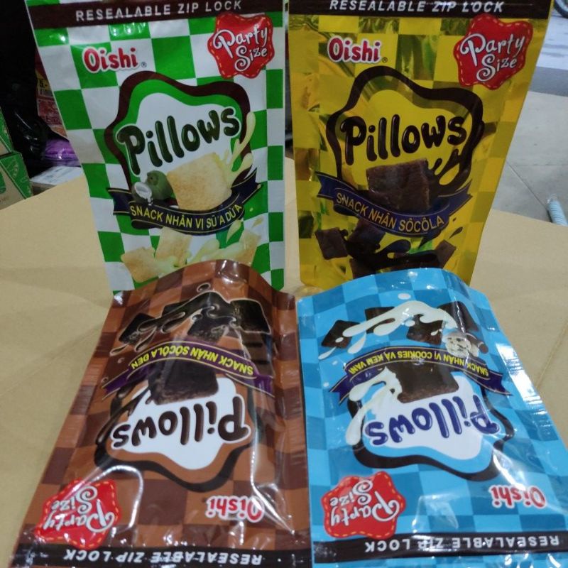 Snack Pillows Oishi Nhân Socola Sữa Dừa Gói 85g 45g