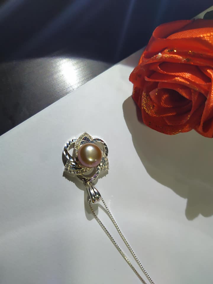 [HCM]mặt dây chuyền ngọc trai hình hoa Lan quyến rũ