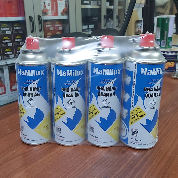 Combo 4 bình Gas Mini Du Lịch Namilux, Hàng Nguyên Đai, Vỏ Bình Chắc Chắn Đảm Bảo An Toàn Khi Sử Dụng
