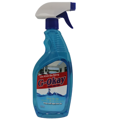 Bình xịt lau kính, thủy tinh GOKAY chai 600ml, sạch kính như mới
