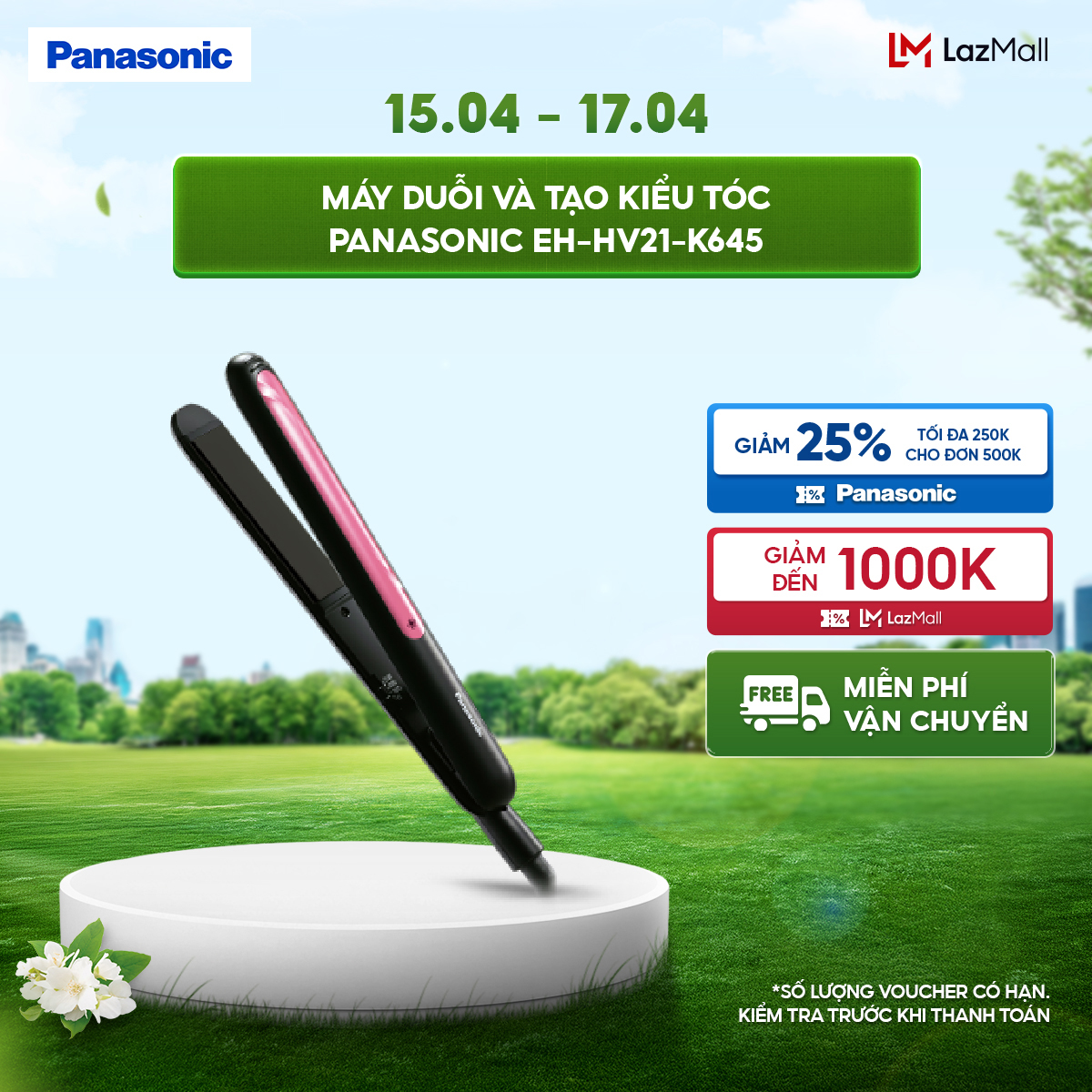 [Thu thập voucher 10% tối đa 150k]Máy Duỗi và Tạo Kiểu Tóc Panasonic EH-HV21-K645 - Bản Là Trượt Keratin Và Dầu Dừa Phân Bổ Nhiệt Đều - Tạo Kiểu Nhanh Chóng – Bảo Hành Chính Hãng 12 tháng