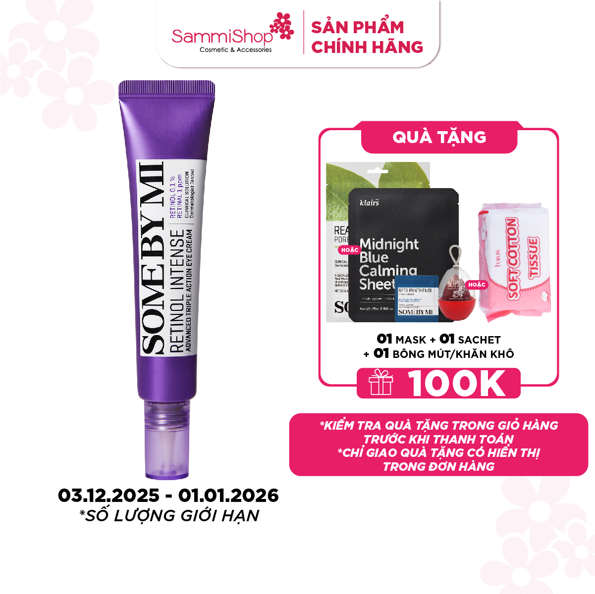 Some By Mi Kem dưỡng mắt Retinol Intense Advanced Triple Action Eye Cream 30ml