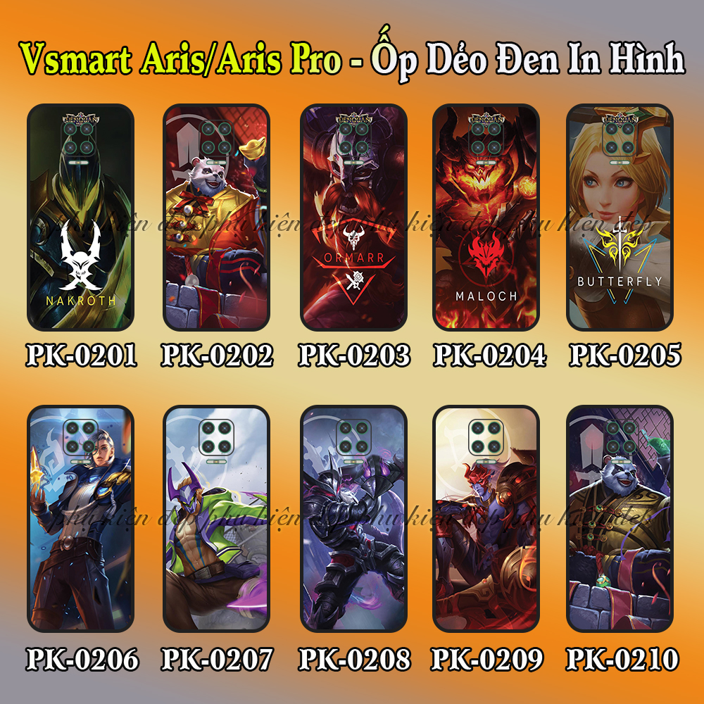 Ốp lưng Vsmart Aris/ Aris Pro dẻo đen in hình tướng LQ mobile
