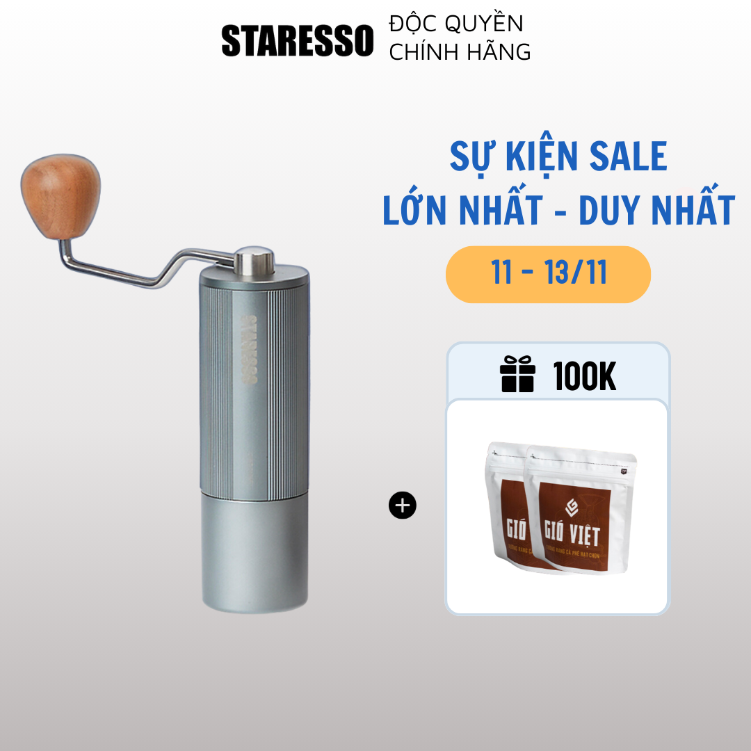 Cối xay cà phê Staresso, máy xay cafe cầm tay chính hãng Staresso 2021