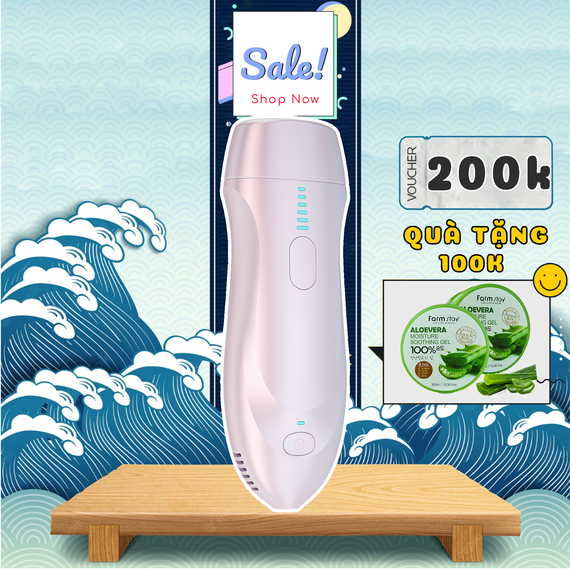 [BH 2 Năm] Máy triệt lông, trẻ hoá da công nghệ IPL, hiệu suất cao super Photon NanoTime B62F Nhật Bản