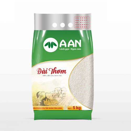 GẠO ĐÀI THƠM 8 - 5 KG/TÚI THƯƠNG HIỆU GẠO AAN (DẺO, NGON, MÙI THƠM NHẸ)