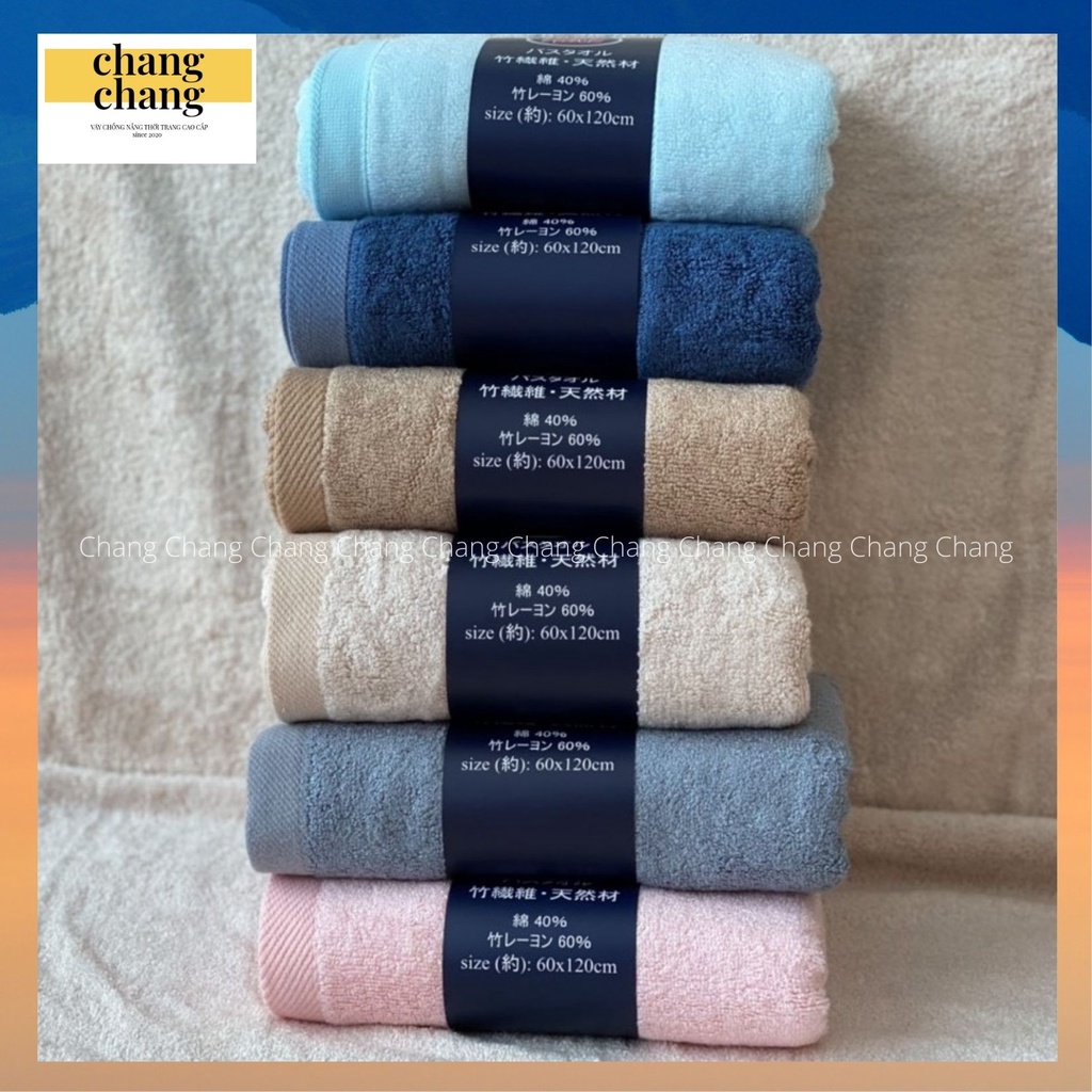 Khăn mặt, khăn gội sợi tre cao cấp xuất nhật take 30x50cm, 35x75cm