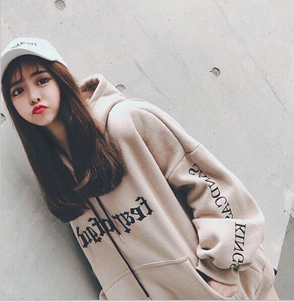 Áo nỉ hoodie nữ thêu chữ phong cách sành điệu