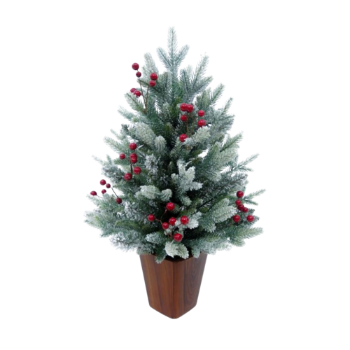 Cây thông mini cao 60cm phủ tuyết trang trí giáng sinh