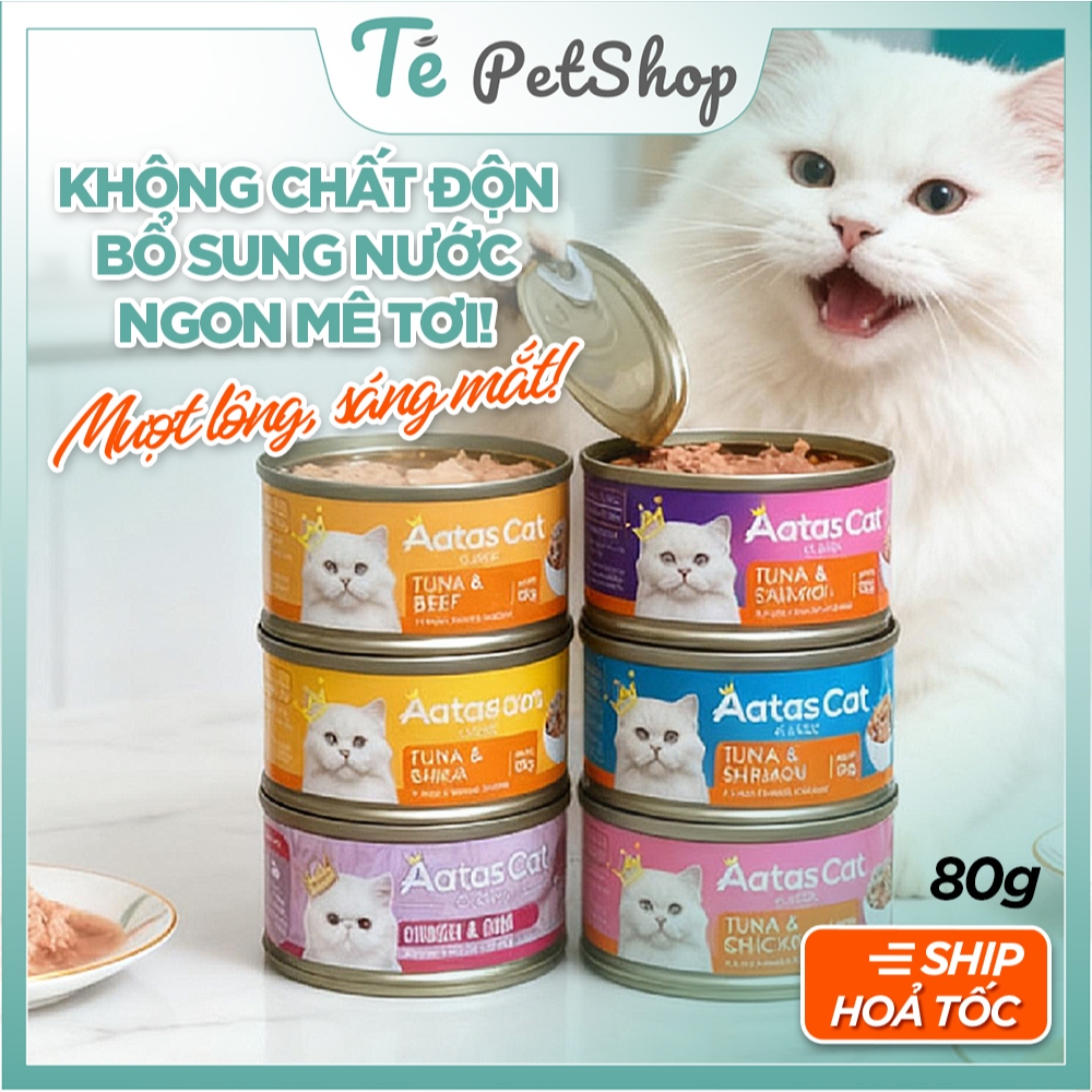 Pate Aatas Cat 80g Grain Free hấp dẫn cả mèo kén ăn, bổ sung nước, mượt lông, không chất bảo quản