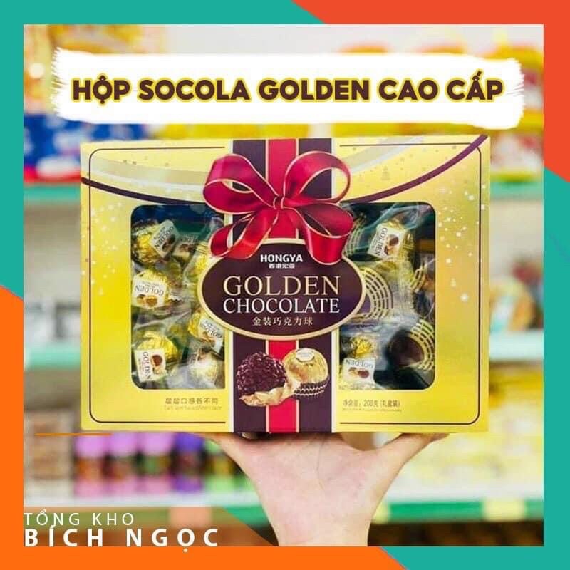 Bánh Socola đậu phộng Golden Chocolate-Hộp 210g 35 viên
