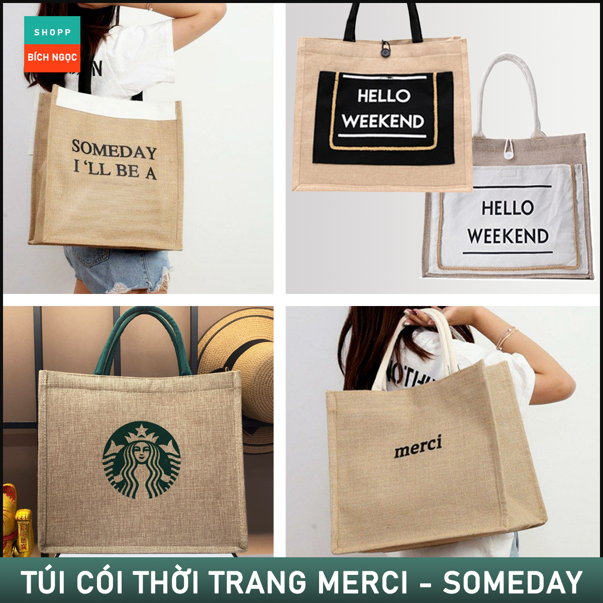 Túi Xách Tay Nữ Thời Trang Và Phong Cách, Loại Túi Cói Merci/Someday Đi Chơi, Đi Làm, Đi Du Lịch.. Hàng Đẹp Chất Lượng