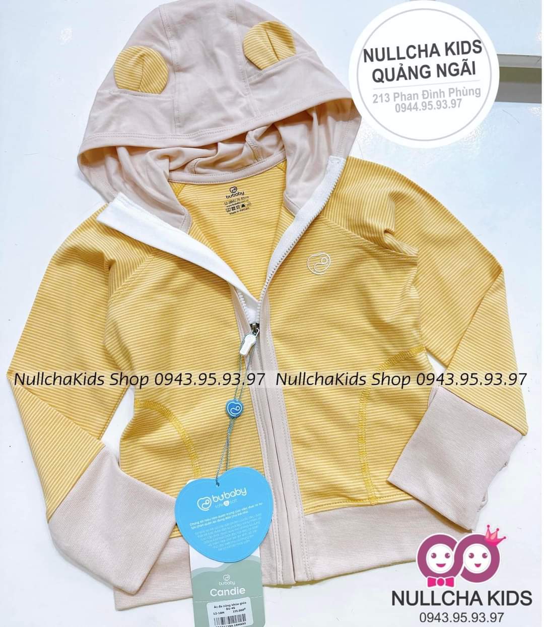 Áo đa năng, áo khoác bamboo cotton Bu baby 4S cho bé 9kg đến 16kg