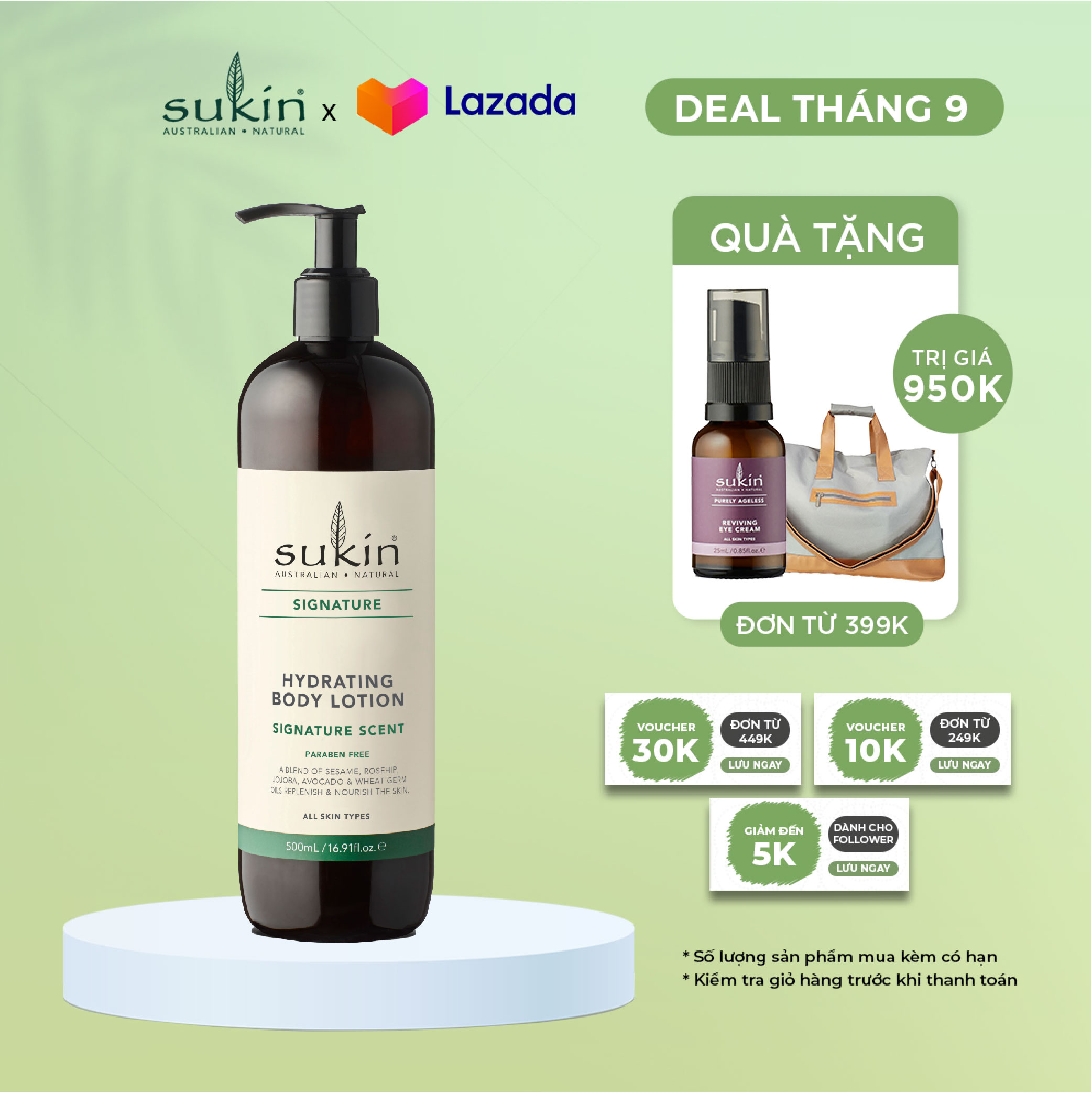 Sữa dưỡng thể cấp ẩm Sukin Signature Hydrating Body Lotion Signature Scent 500ml (HSD: 23/09/2024)