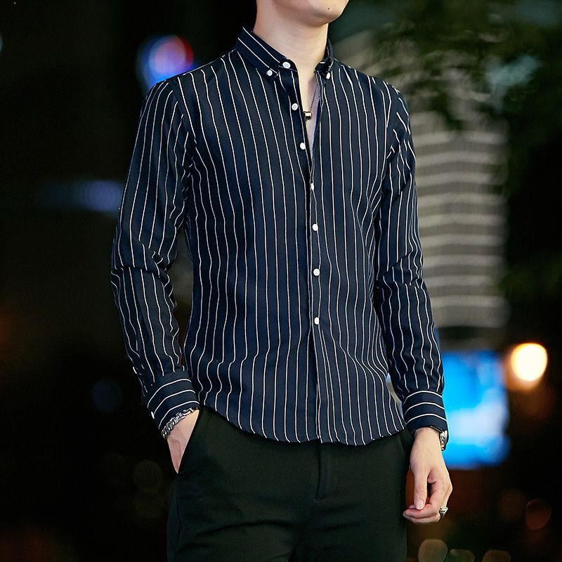 Áo sơ mi, áo sơ mi kẻ nam, kiểu dáng trẻ trung thời trang, phom áo trẻ, vải lụa mềm mịn mát