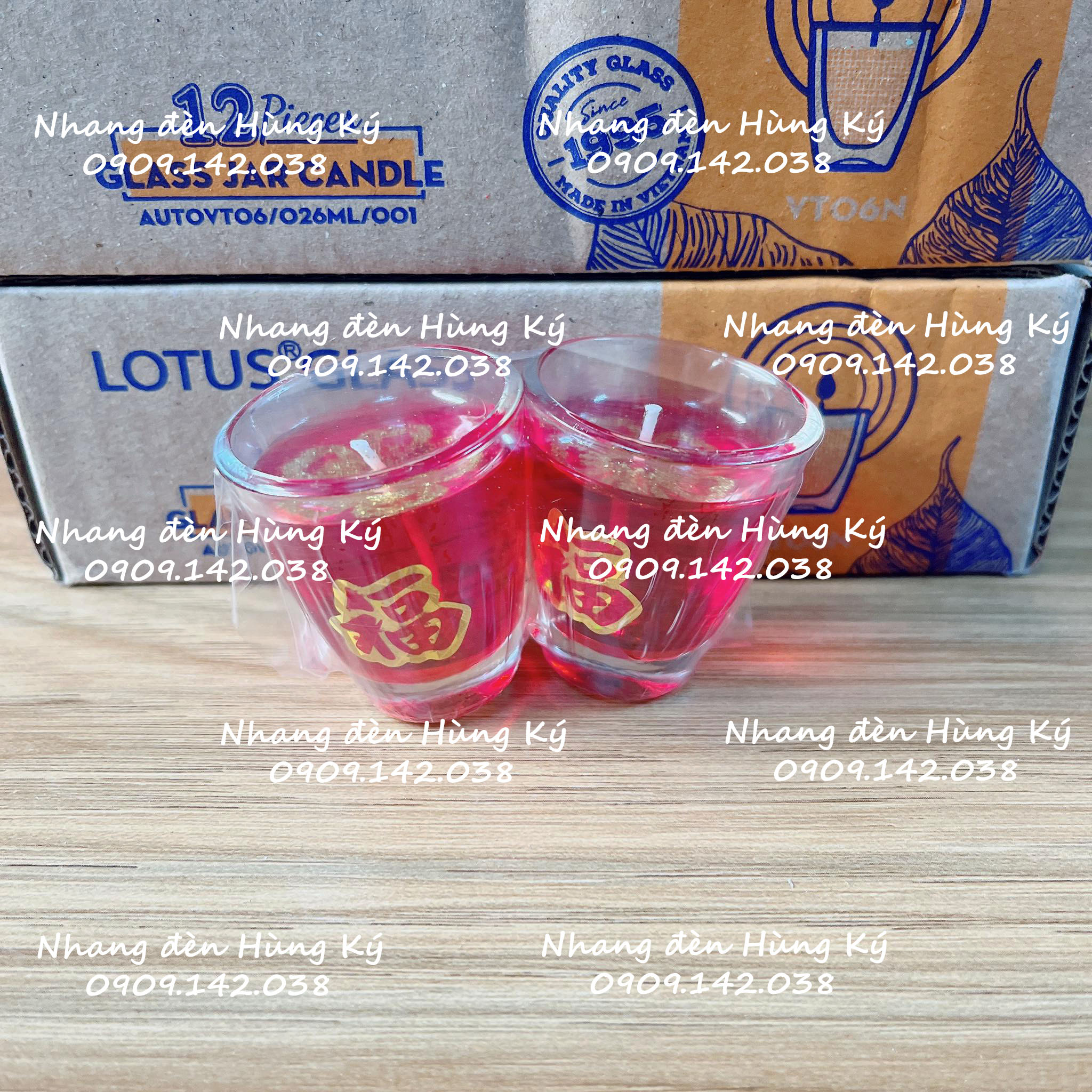 [Hộp 6 cặp] Đèn cầy ly nhỏ số 1